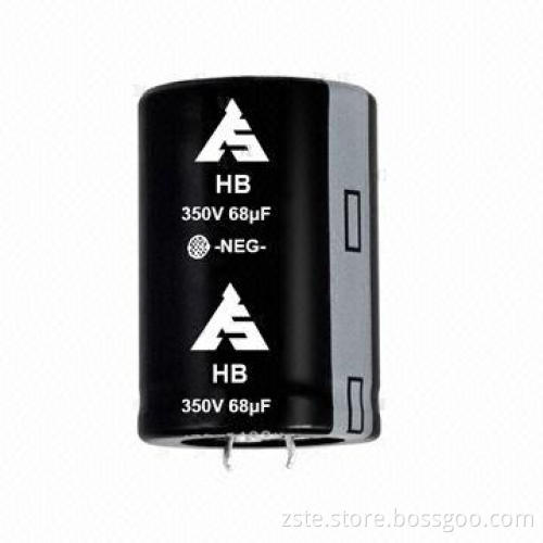 Snap-in aluminum electrolytic capacitor for switching power and inverter smoothing, 350V/68uf/3000h